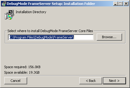Debugmode Frameserver core files location