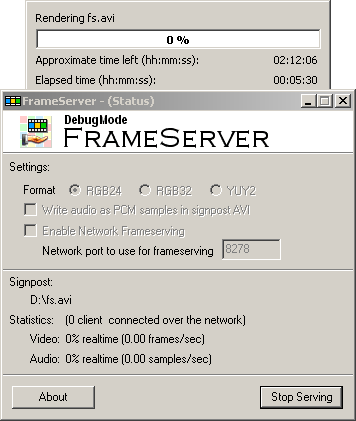 Debugmode Framserver serving