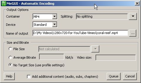 MeGUI automatic encoding