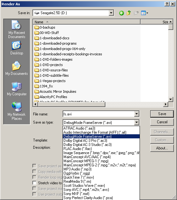 Render As Debugmode Frameserver