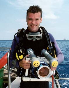 on the dive platform