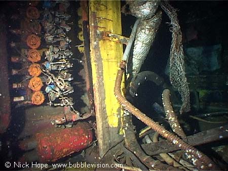 Chinese wreck engine room, Similan Islands