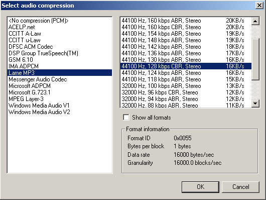 Lame Audio Compression