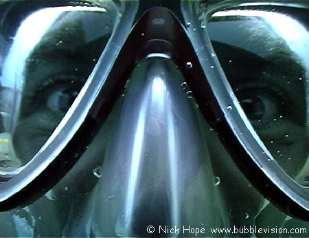 scuba diver up close